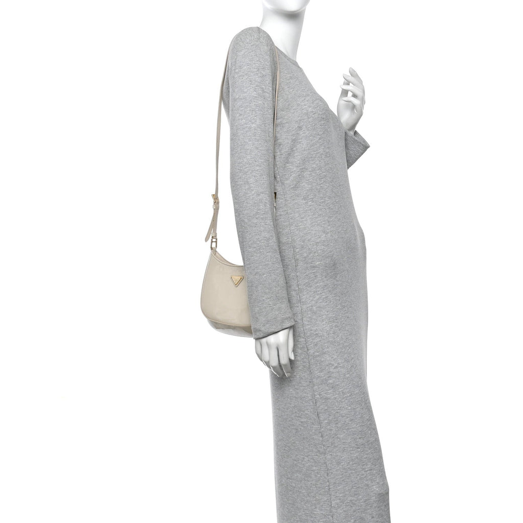 Prada Spazzolato Cleo Shoulder Bag Avorio