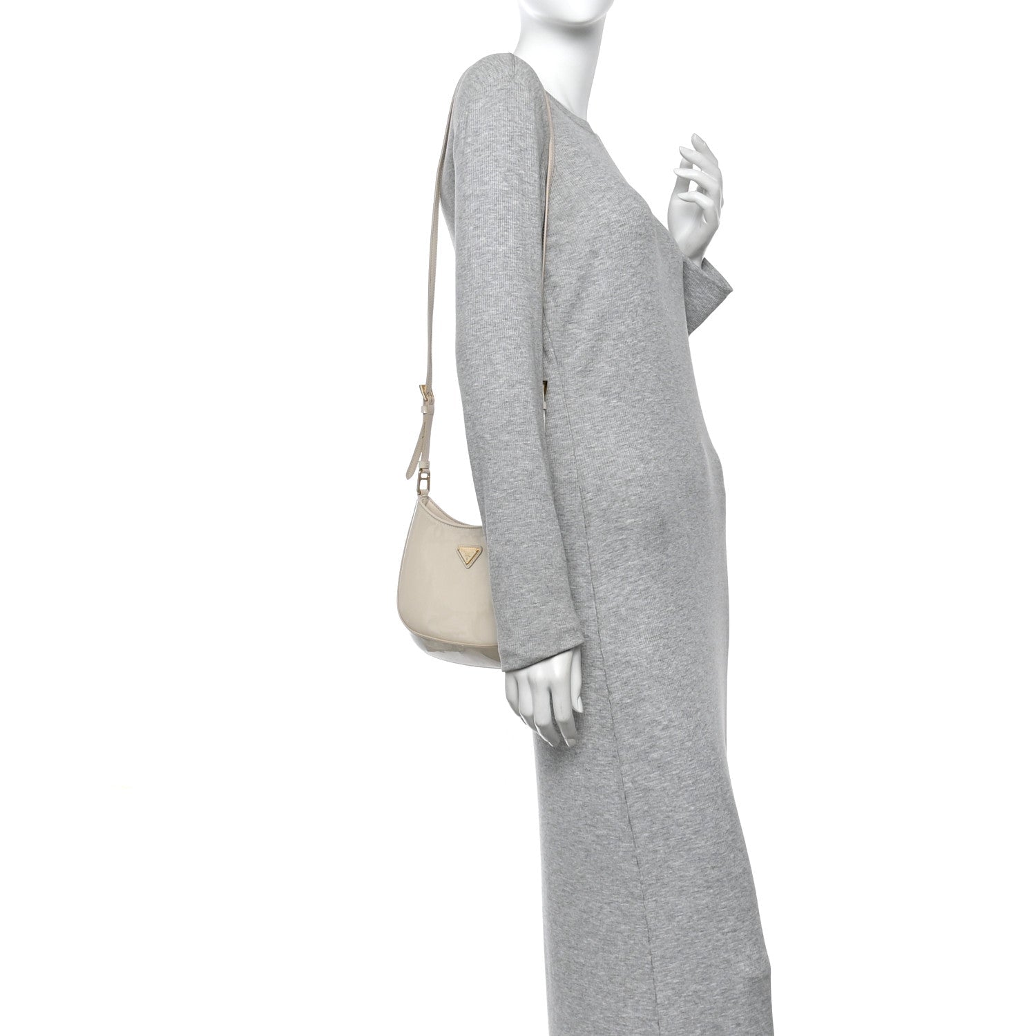 Prada Spazzolato Cleo Shoulder Bag Avorio