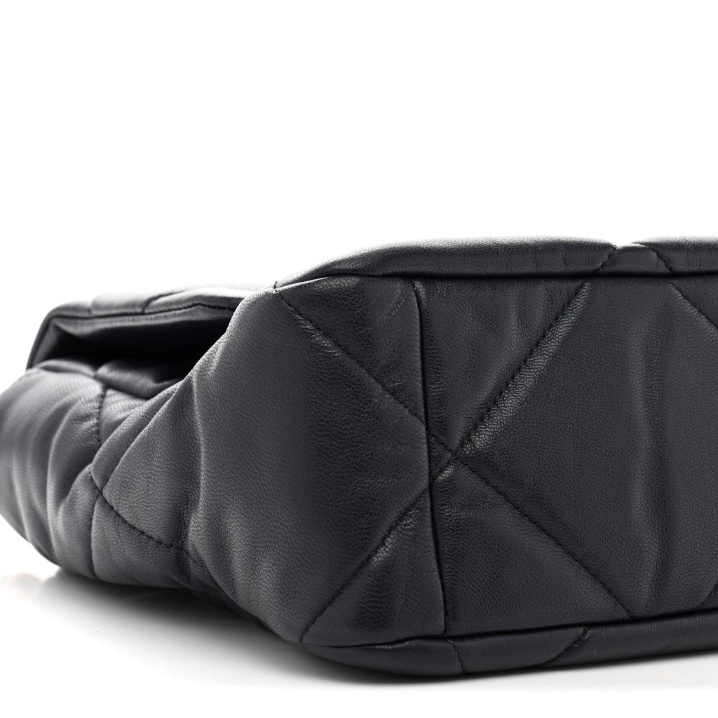 Chanel Goatskin Quilted Large Chanel 19 Flap Navy Blue