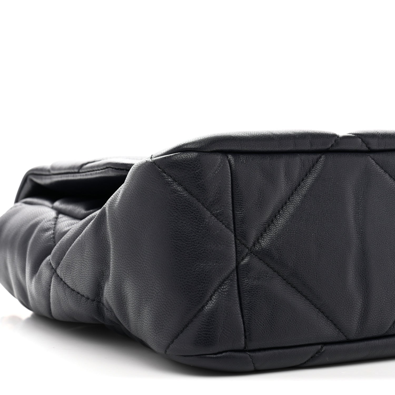 Chanel Goatskin Quilted Large Chanel 19 Flap Navy Blue