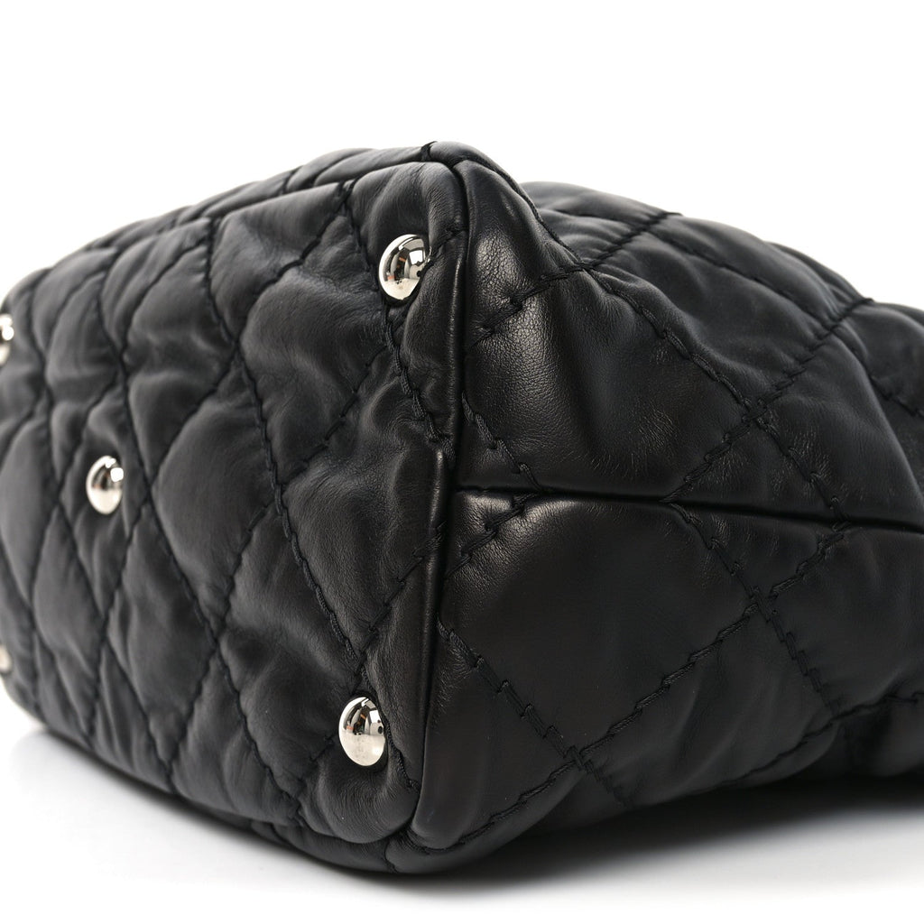 Chanel Calfskin Contrast Stitch Tote Black
