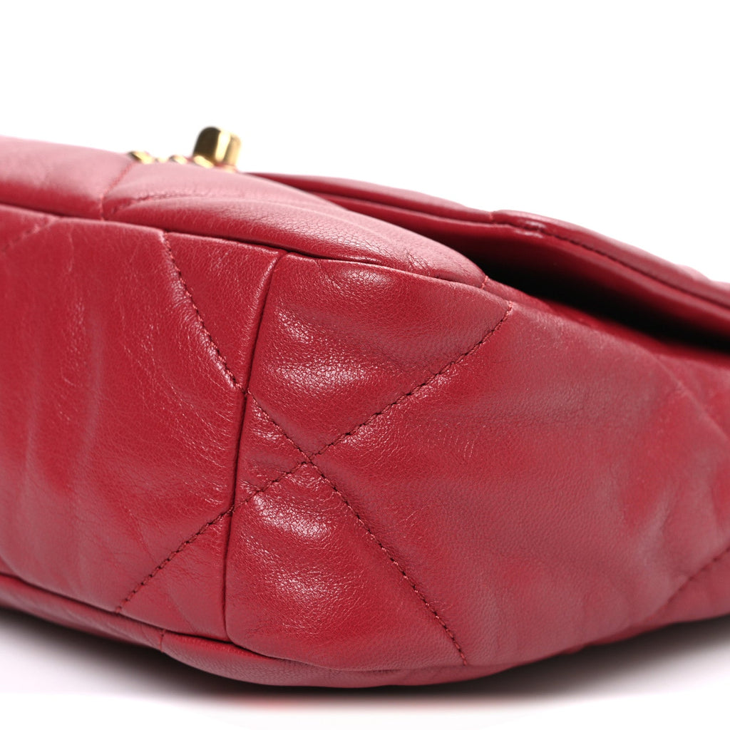 Chanel Goatskin Quilted Medium Chanel 19 Flap Red