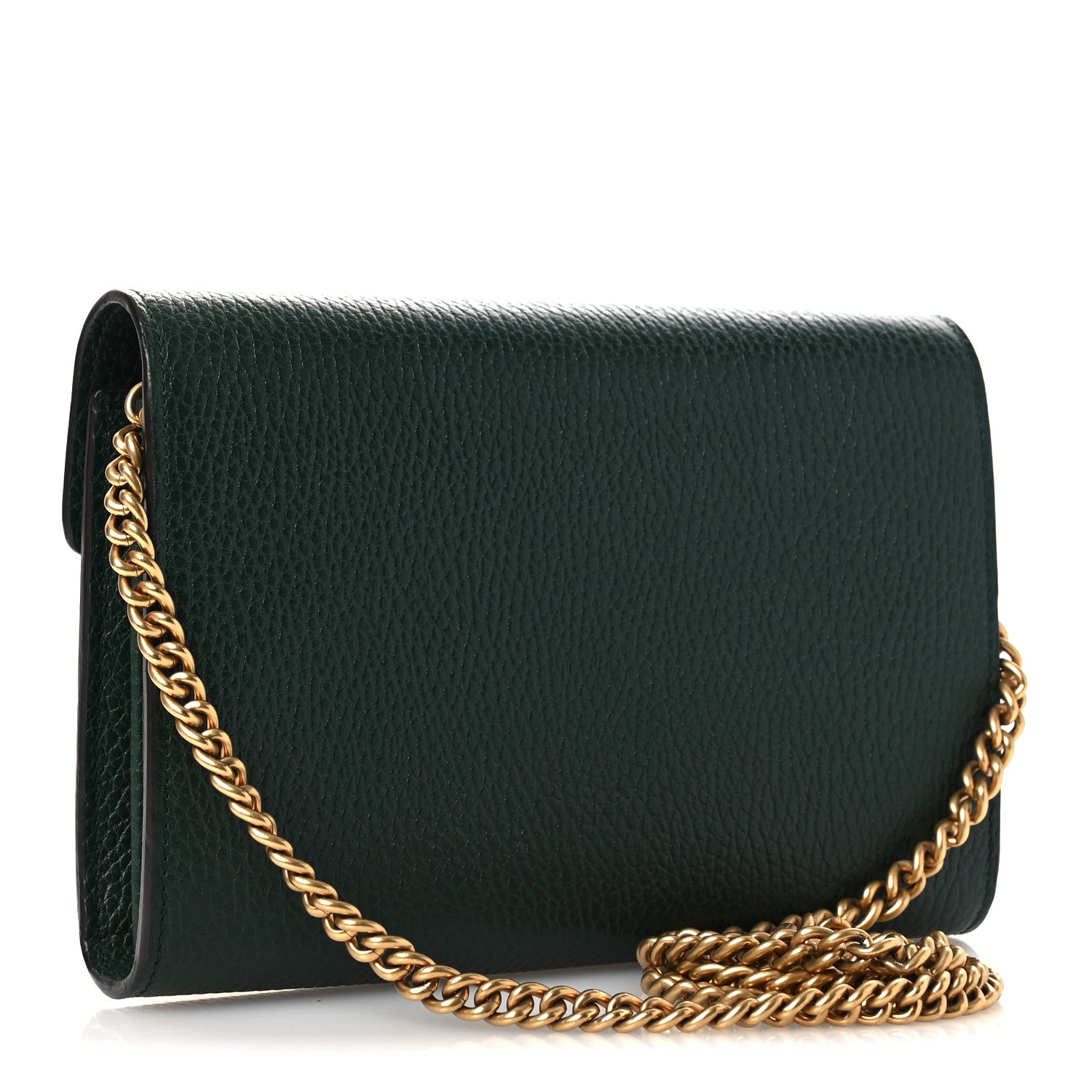 Gucci Calfskin Garden Dionysus Chain Wallet Emerald