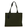 Prada Jacquard Saffiano Triangolo Symbole Embroidered Shopping Tote Black Edera