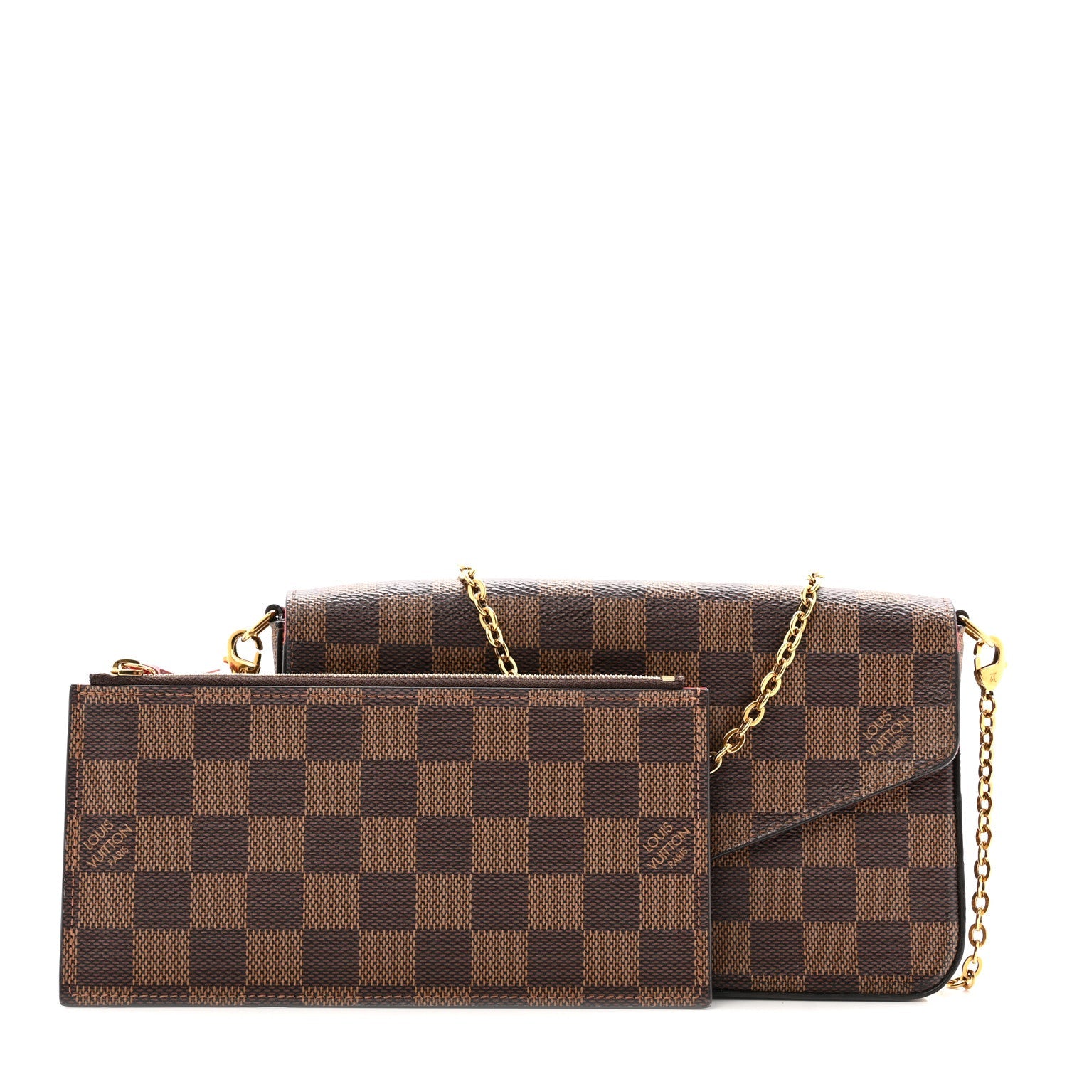 Louis Vuitton Damier Ebene Pochette Felicie Chain Wallet