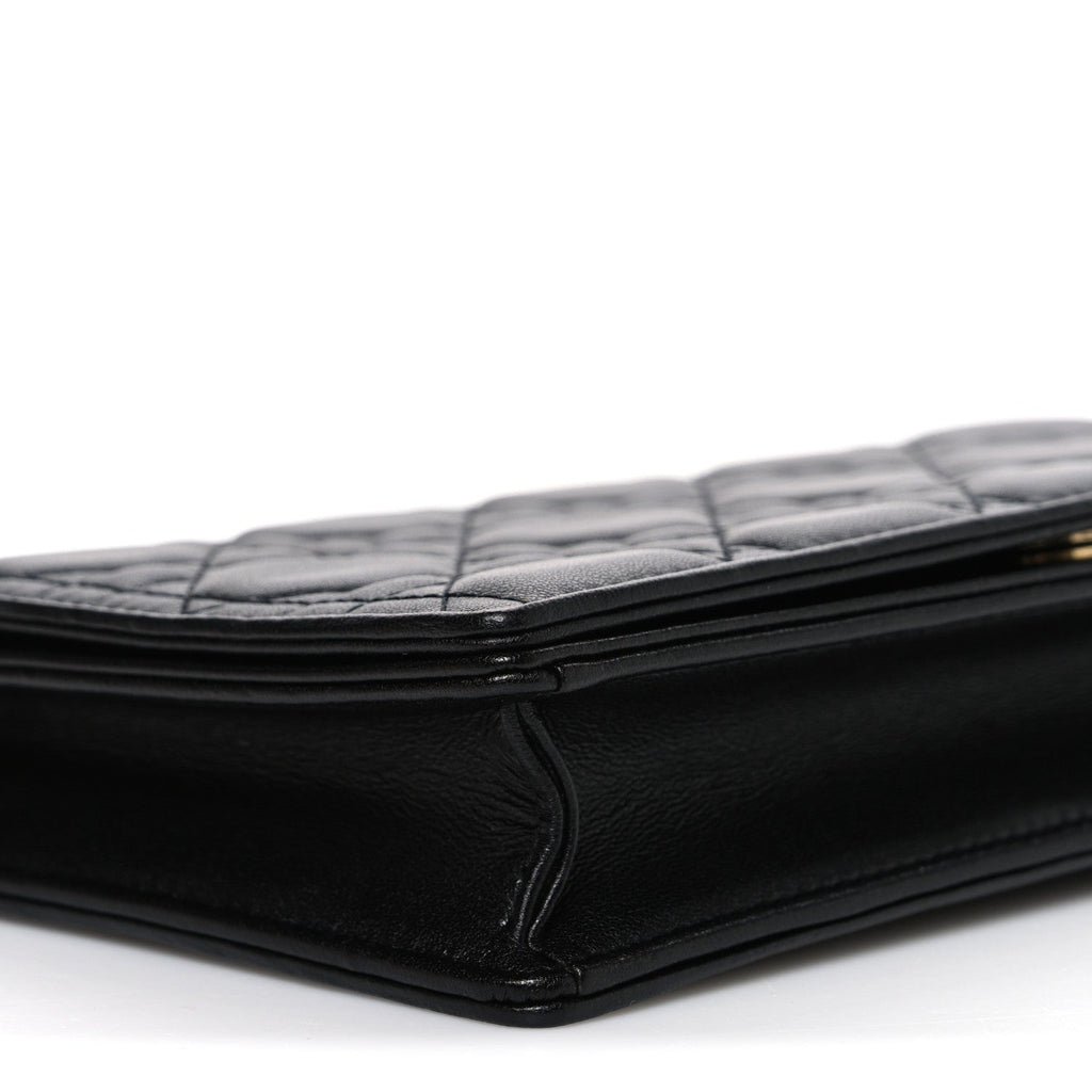Christian Dior Lambskin Cannage Lady Dior Pouch Black