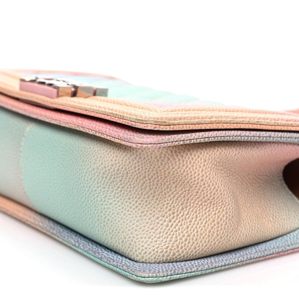 Chanel Caviar Quilted Medium Cuba Rainbow Boy Flap Multicolor