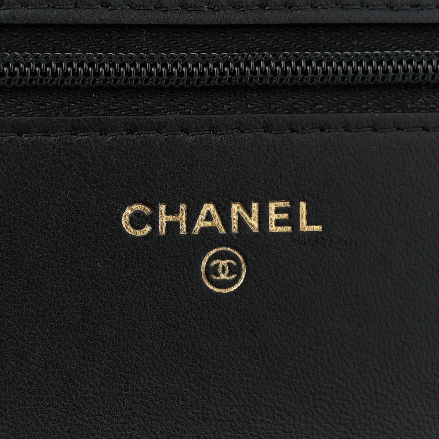 Chanel Lambskin Quilted Sweet Camellia Wallet On Chain WOC Black