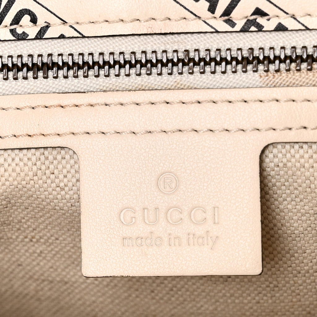 Gucci X BALENCIAGA Calfskin Matelasse Logo Print Small GG Marmont Shoulder Bag White