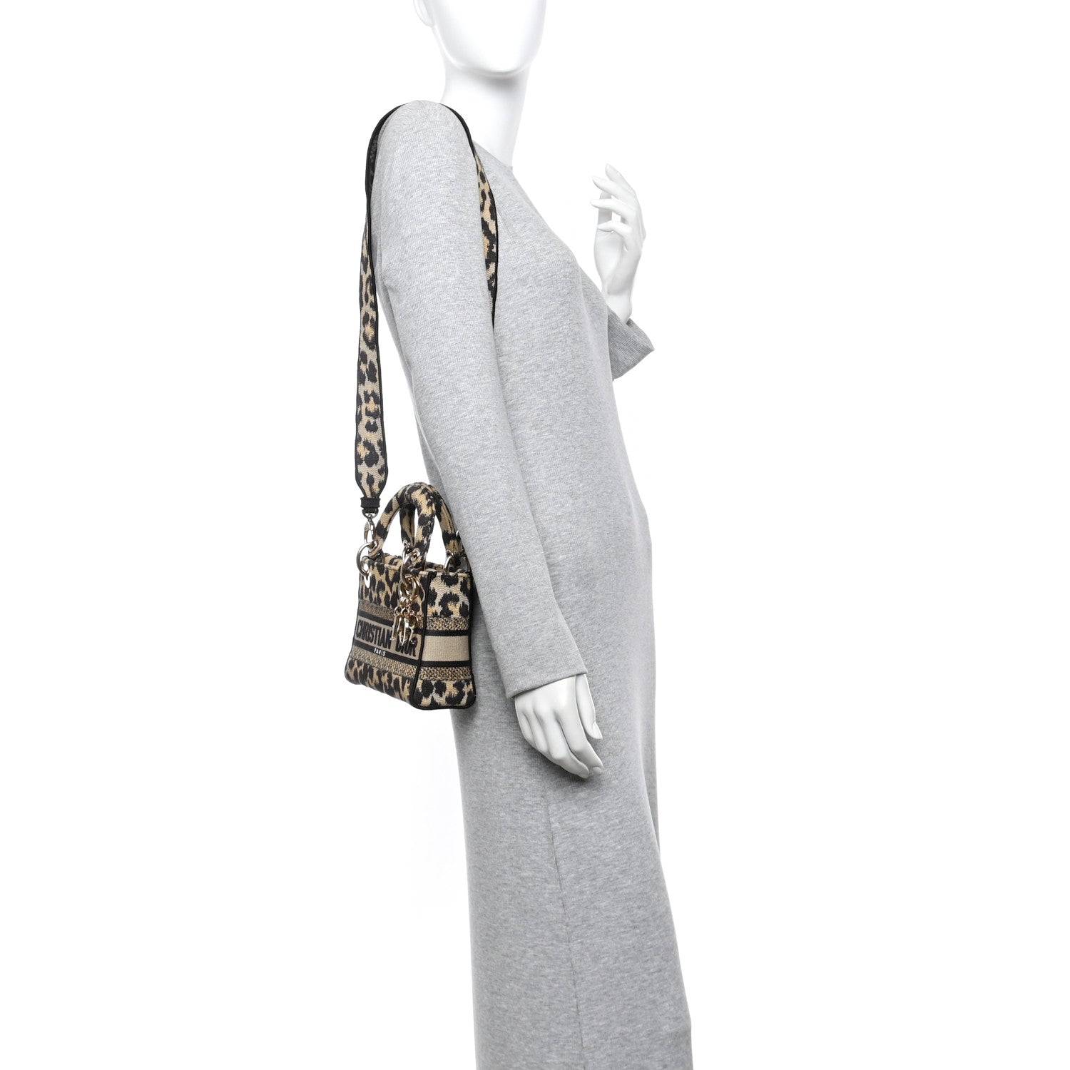 Christian Dior Canvas Mini Mizza Embroidered Lady D-Lite Beige Multicolor