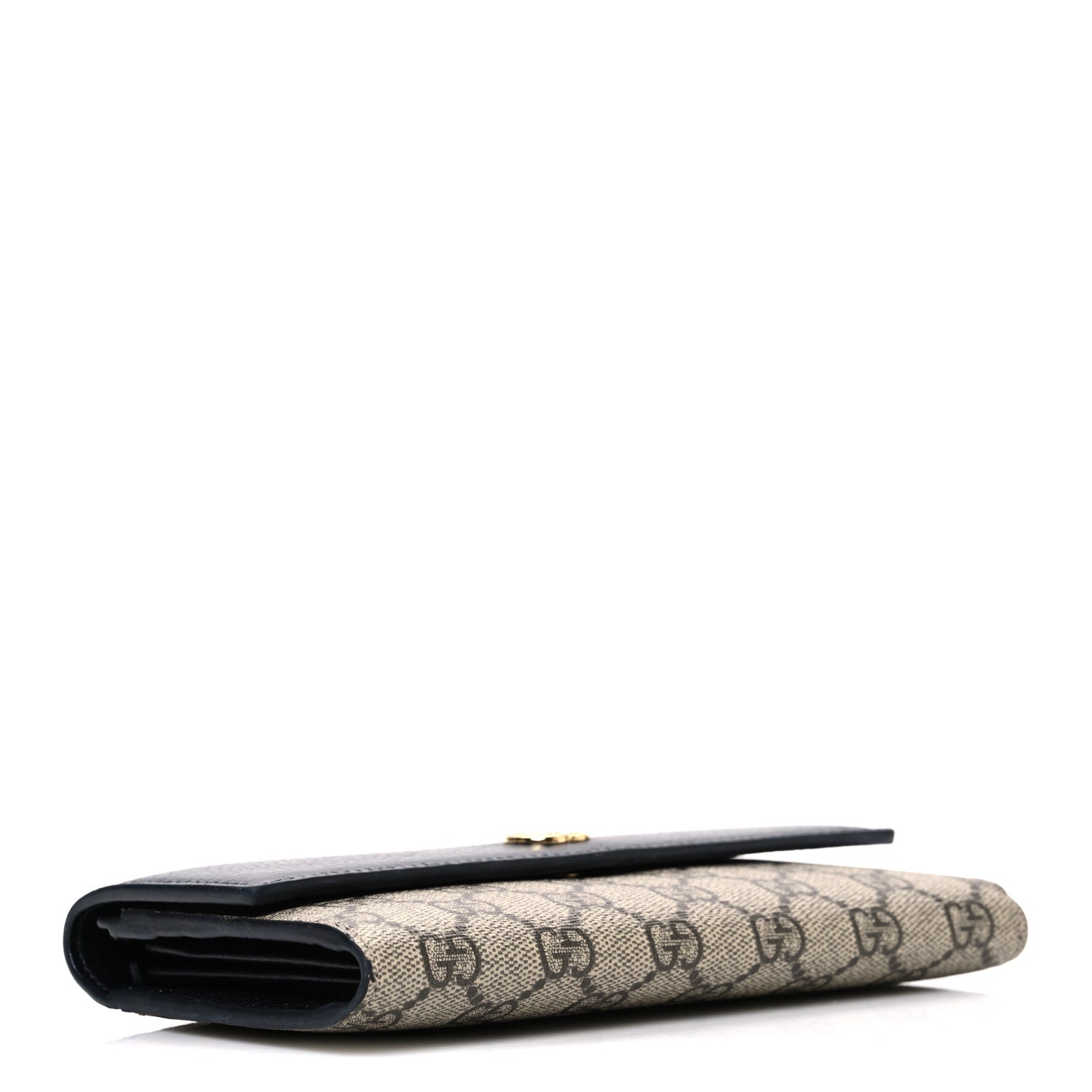Gucci Dollar Calfskin GG Supreme Monogram GG Marmont Continental Wallet Black Beige Ebony