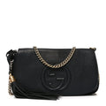 Gucci Pebbled Calfskin Medium Soho Flap Crossbody Black