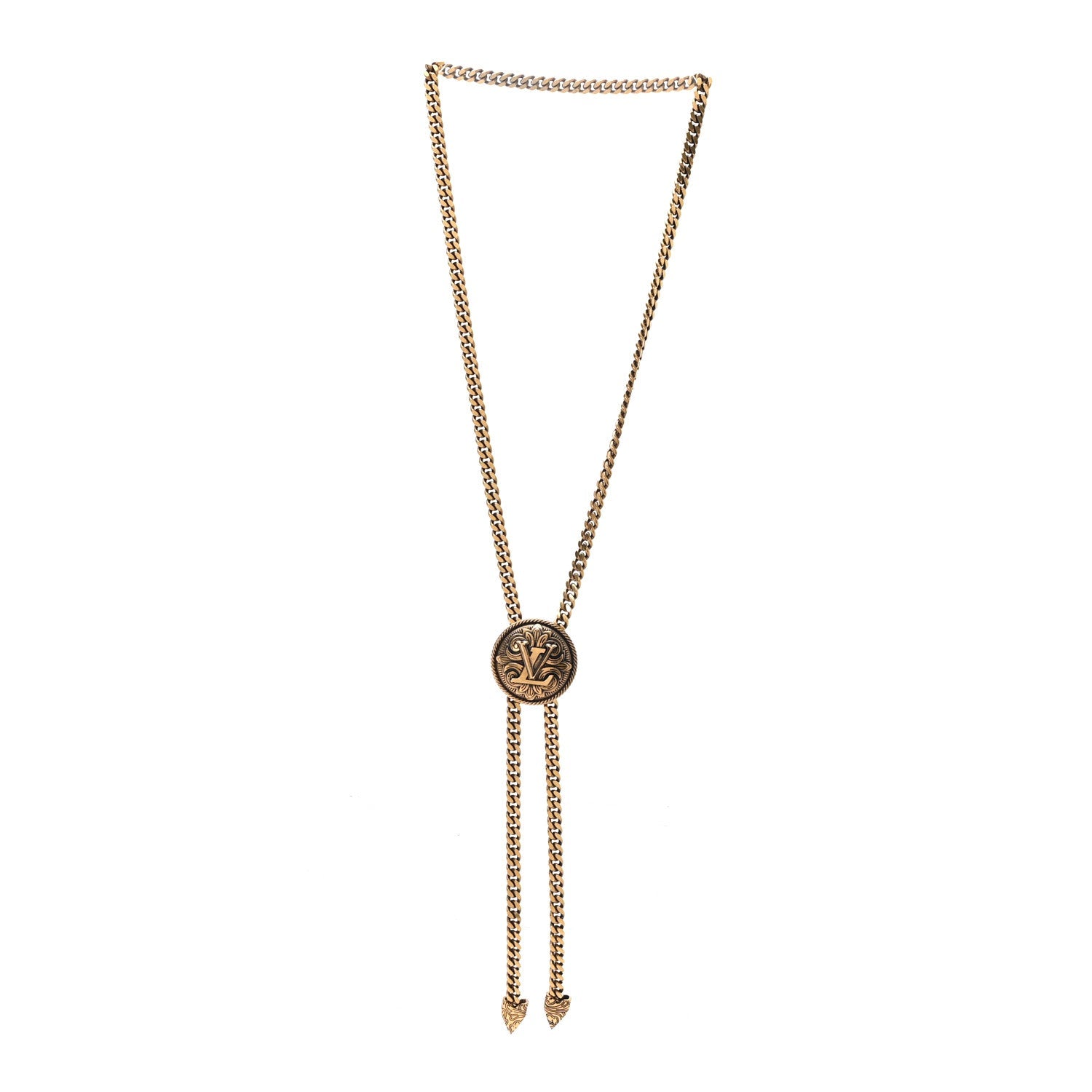 Louis Vuitton Metal LV Bolo Tie Gold