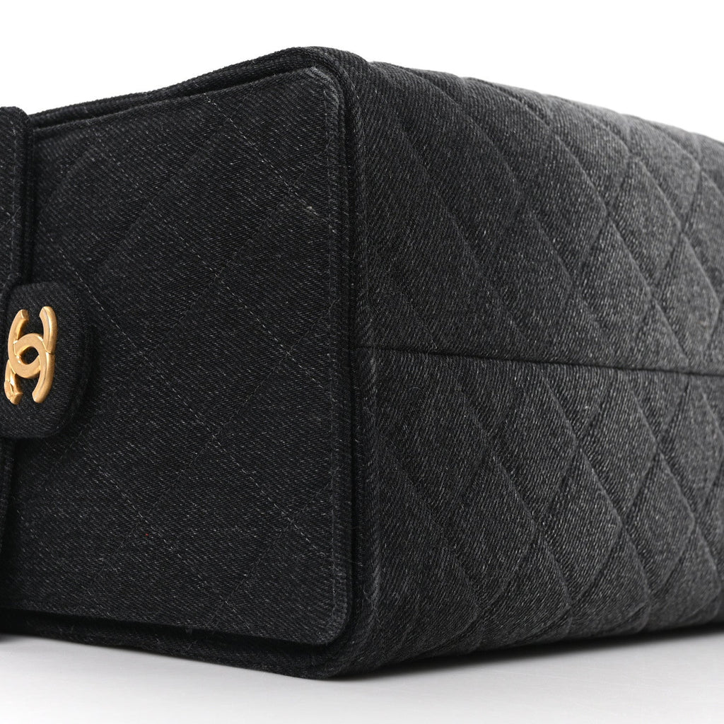 Chanel Washed Denim Quilted Medium Chanel 25 Handbag Black