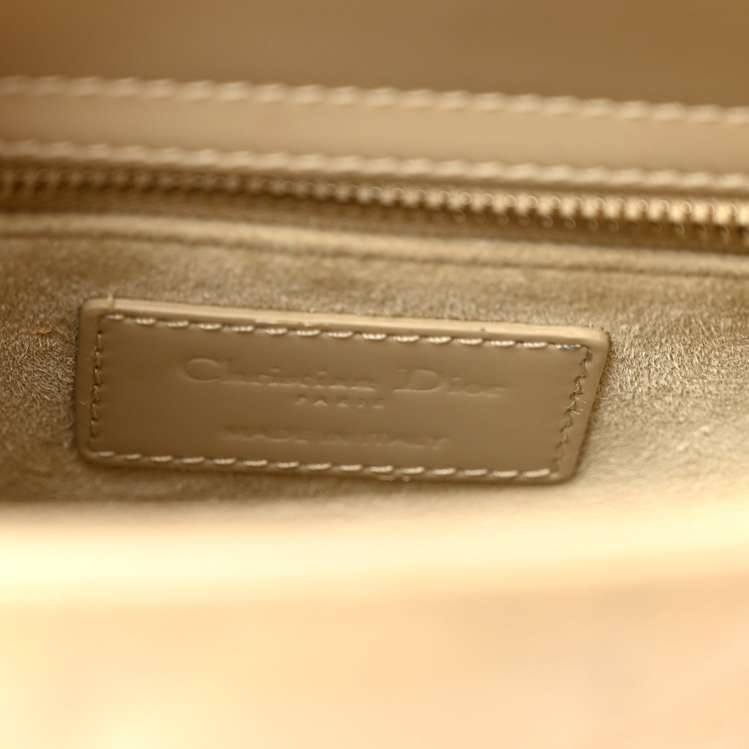 Christian Dior Patent Cannage Small Lady Dior Beige