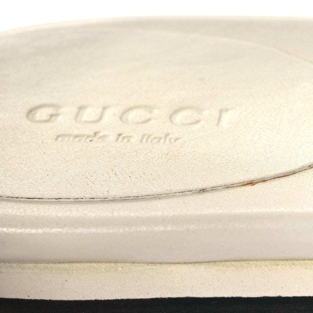 Gucci Calfskin GG Zip Thong Sandals 40.5 White