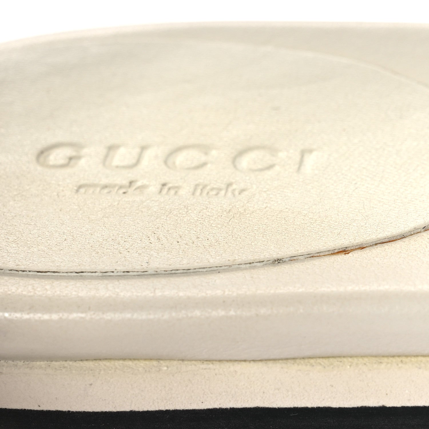 Gucci Calfskin GG Zip Thong Sandals 40.5 White