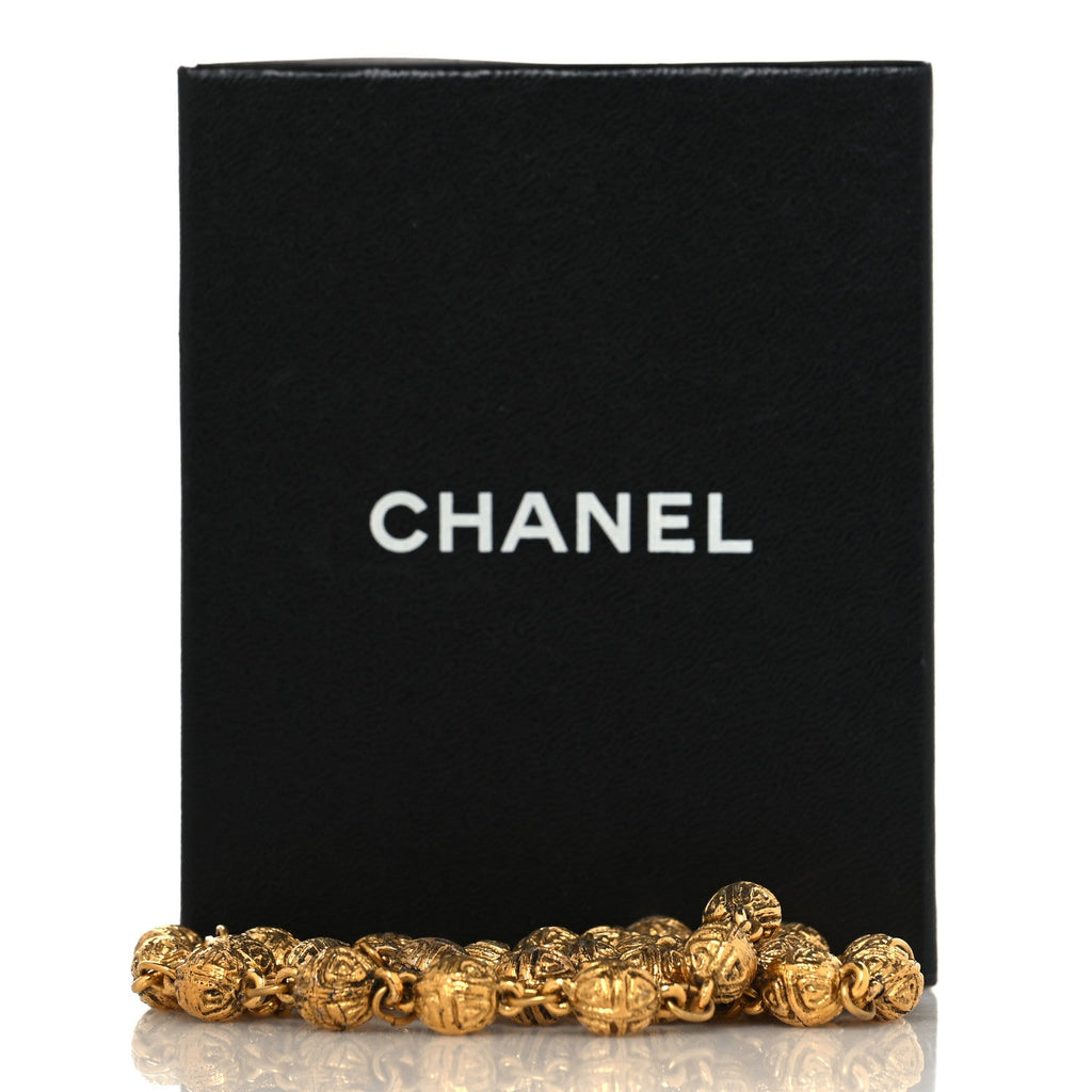 Metal Beaded Multistrand Bracelet Gold