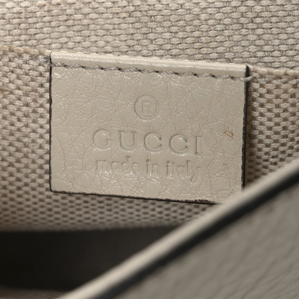 Gucci Pebbled Calfskin Small Soho Flap Crossbody Off White