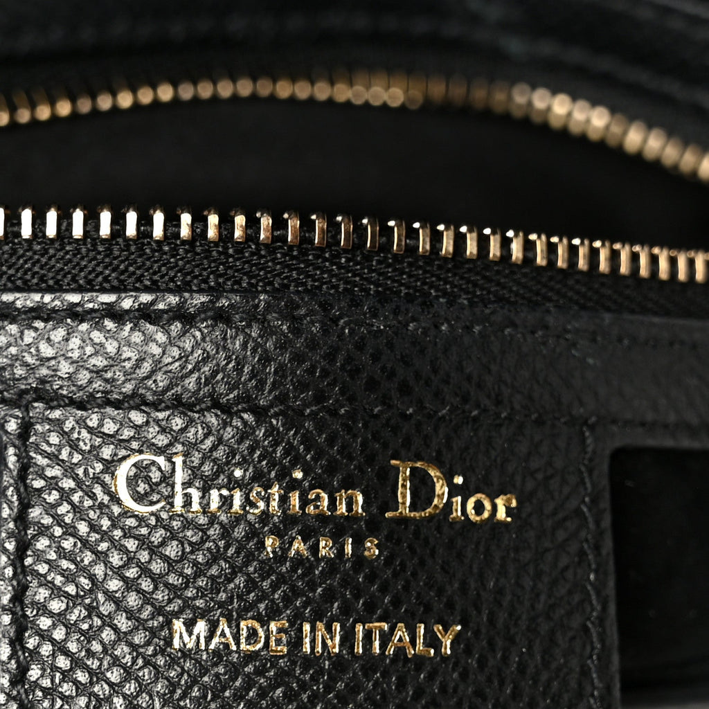 Christian Dior Grained Calfskin Saddle Bag Black