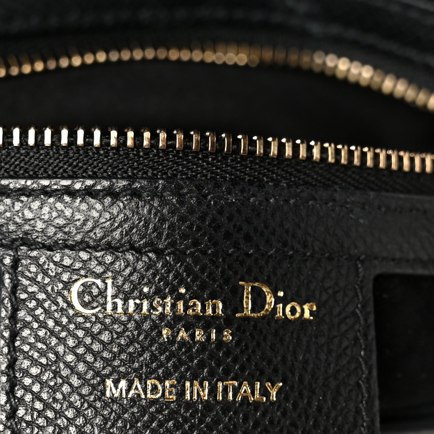 Christian Dior Grained Calfskin Saddle Bag Black