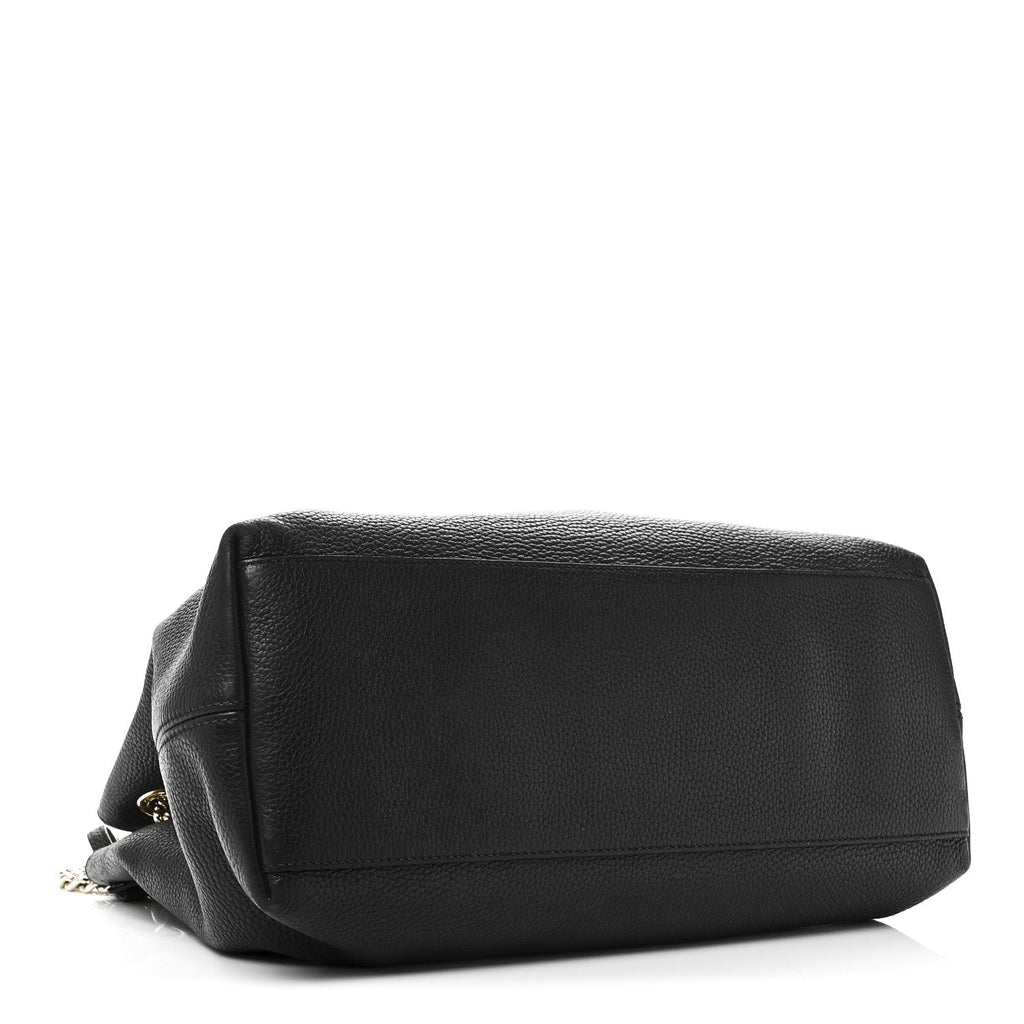 Gucci Pebbled Calfskin Medium Soho Chain Shoulder Bag Black