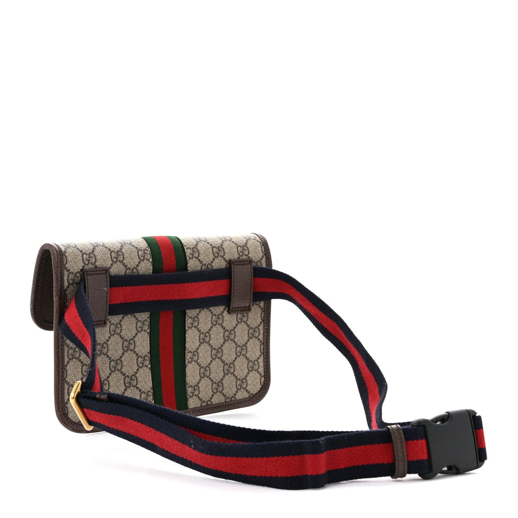 Gucci GG Supreme Monogram Web Small Ophidia Belt Bag Brown