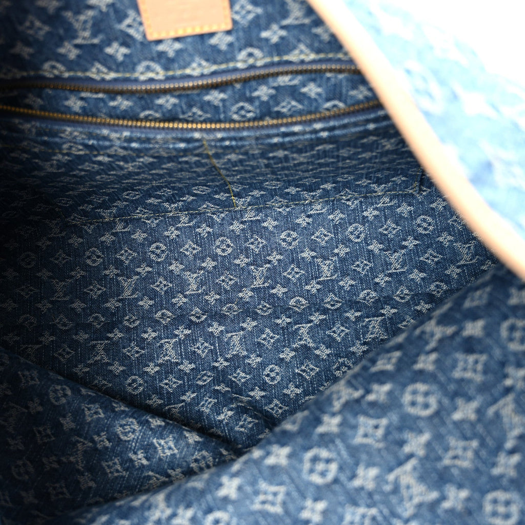 Louis Vuitton Monogram Denim CarryAll MM Blue