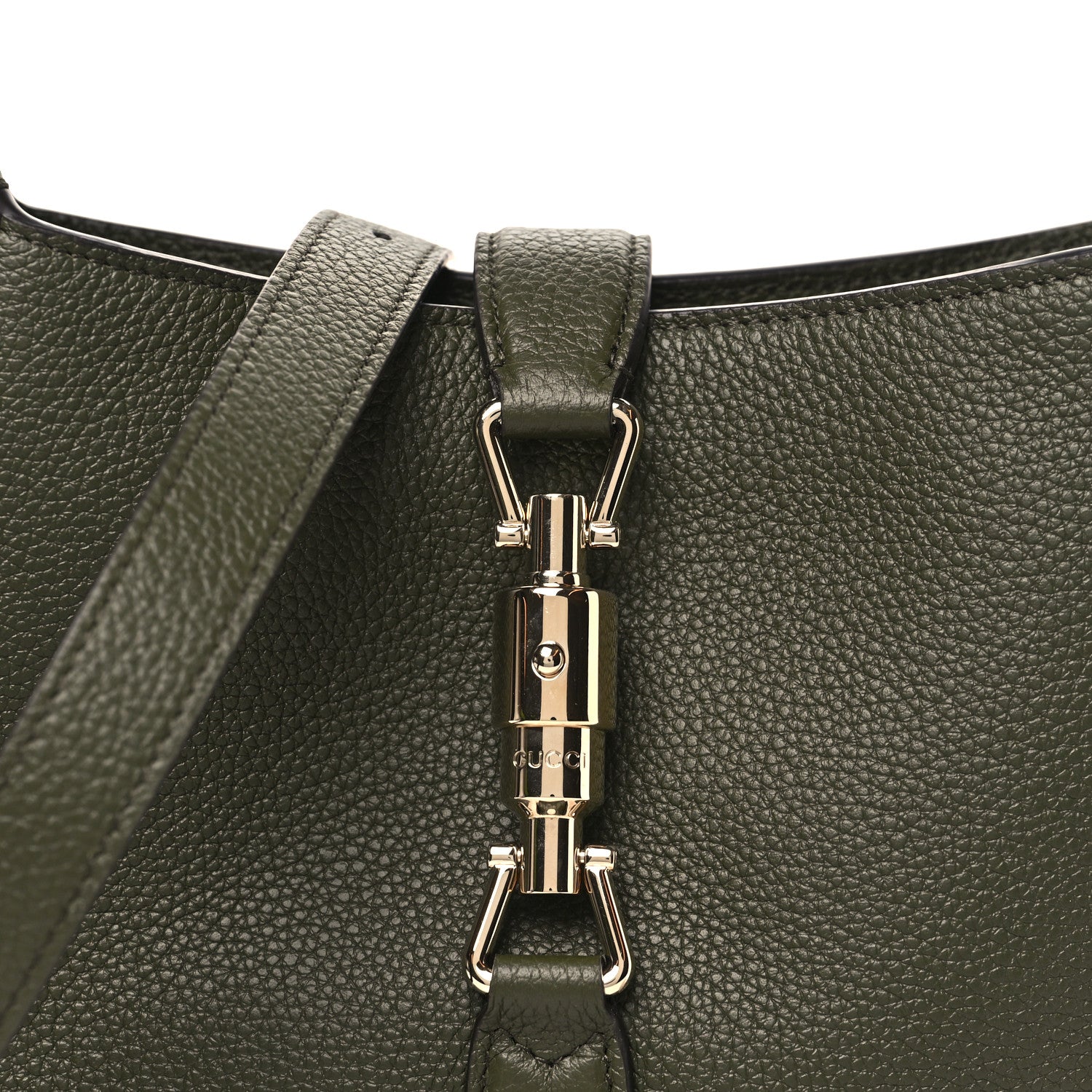 Gucci Grand Prix Calfskin Medium Jackie 1961 Hobo Dark Green