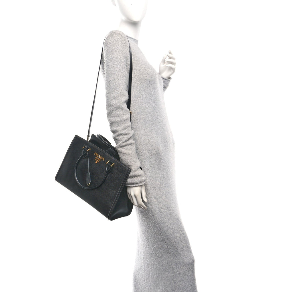 Prada Saffiano Soft Calfskin Tote Black