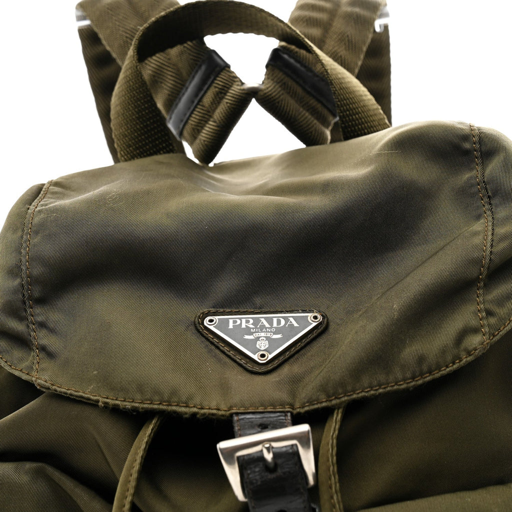 Prada Tessuto Nylon Vela Small Backpack Dark Green