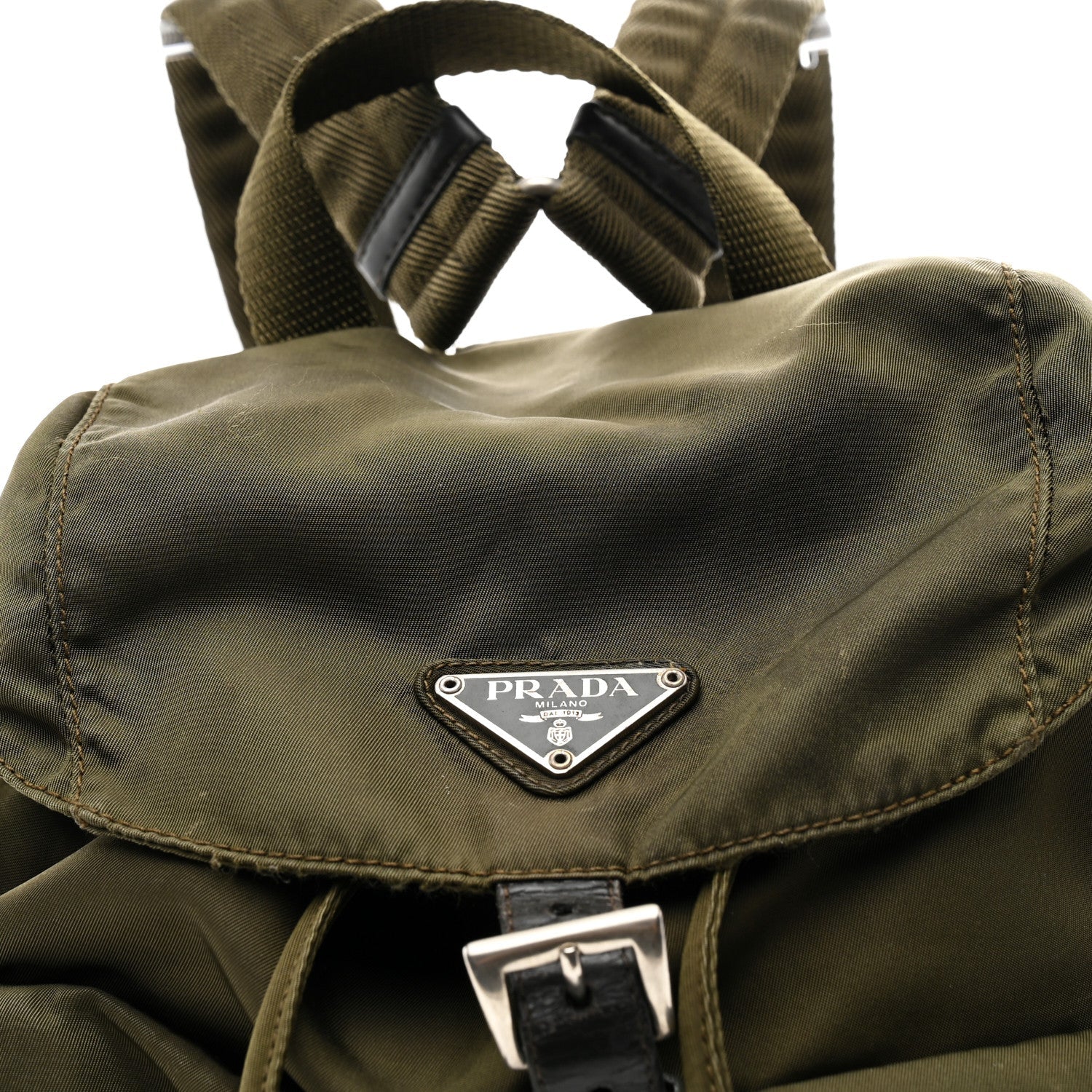 Prada Tessuto Nylon Vela Small Backpack Dark Green