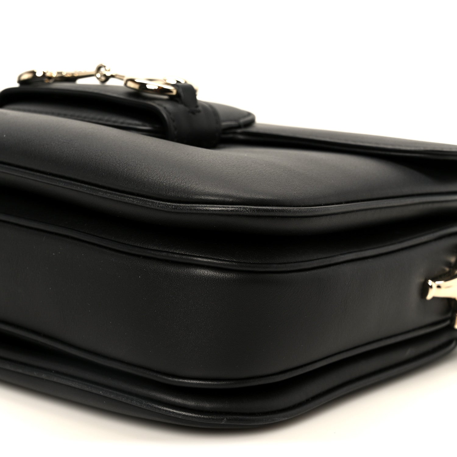 Gucci Arabella Calfskin Horsebit 1955 Soft Small Shoulder Bag Black