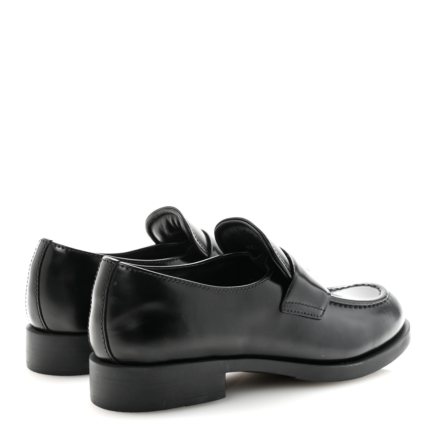 Prada Spazzolato Loafers 38 Black