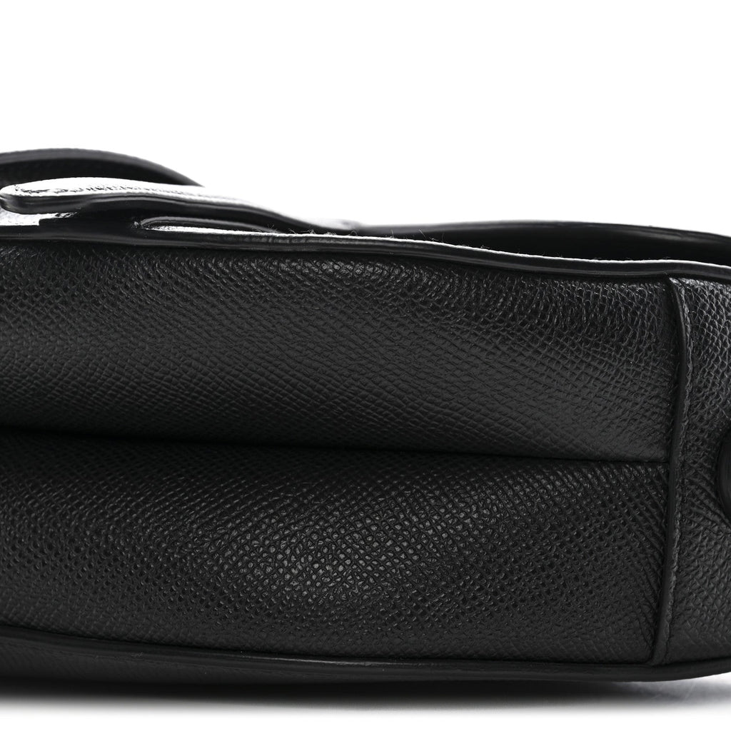 Christian Dior Grained Calfskin Saddle Bag Black