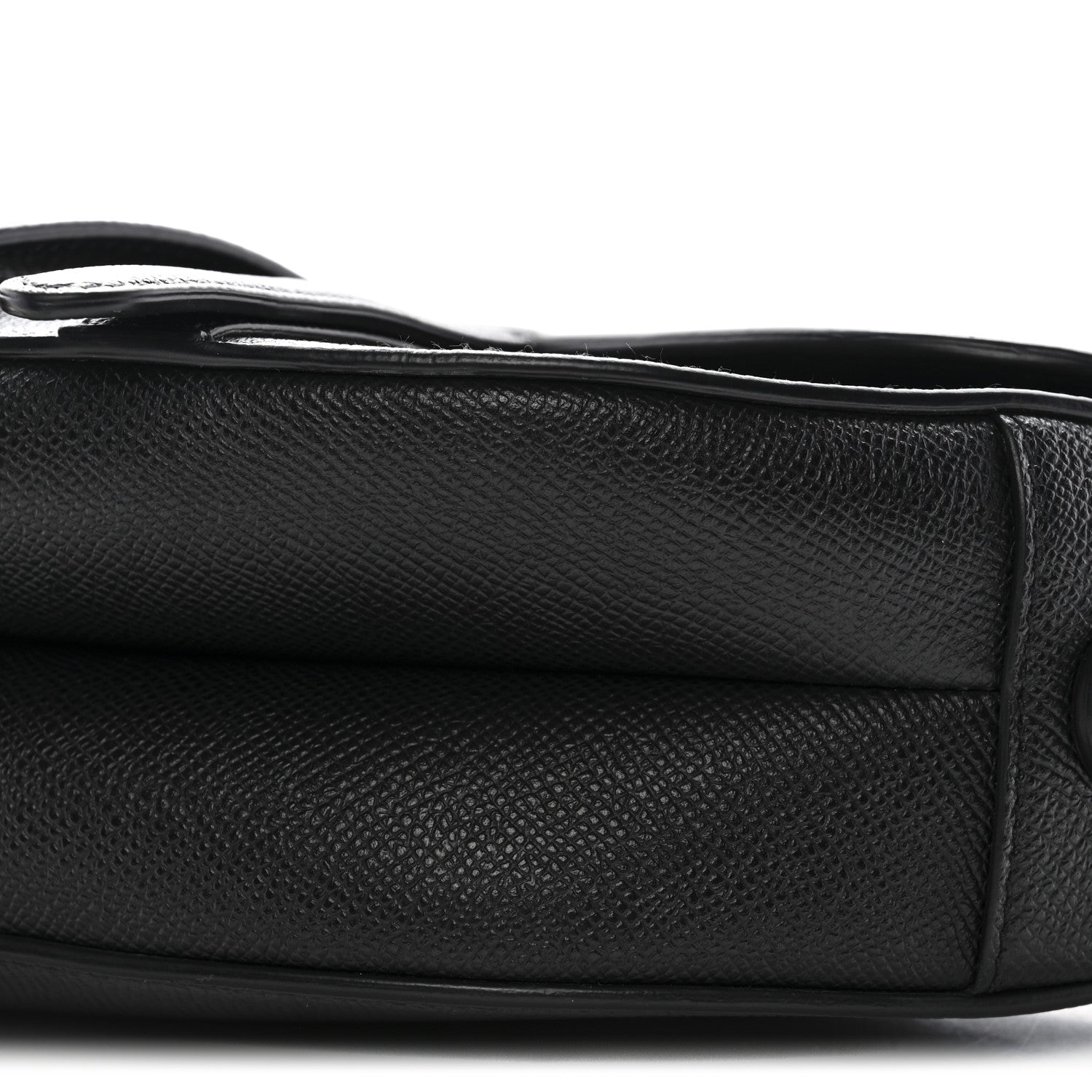 Christian Dior Grained Calfskin Saddle Bag Black