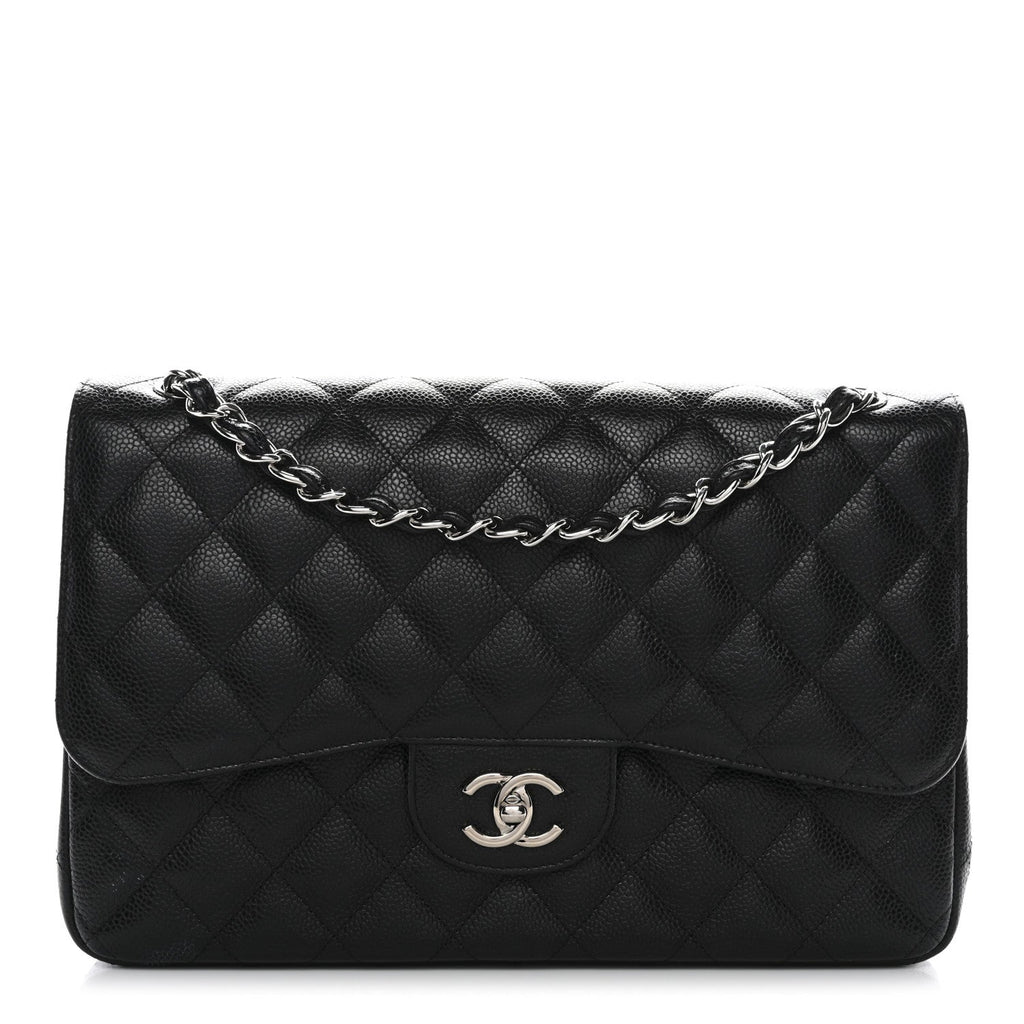Chanel Caviar Quilted Jumbo Double Flap Black