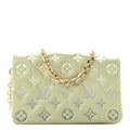 Louis Vuitton Lambskin Embossed Monogram Pochette Coussin Green