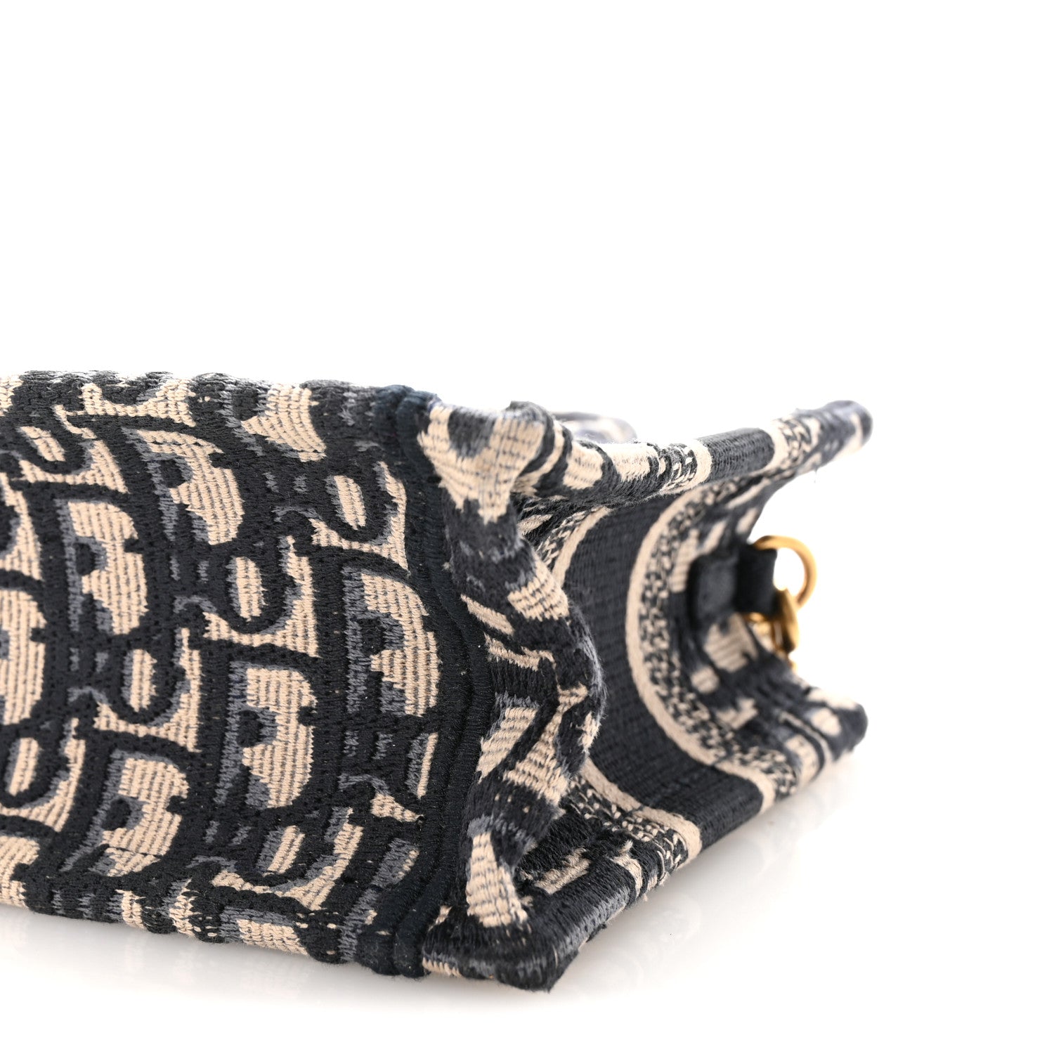 Christian Dior Oblique Mini Book Tote With Strap Blue Multicolor