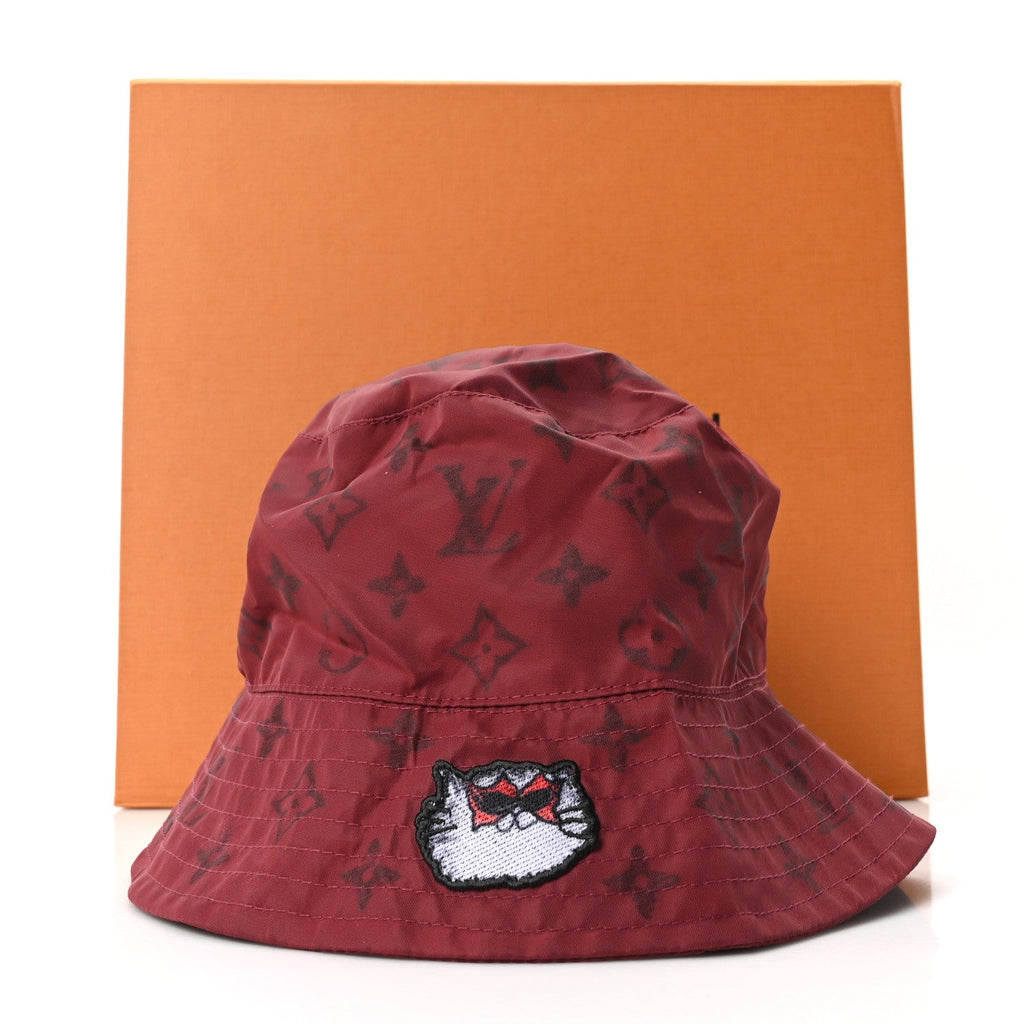 Louis Vuitton LV X Grace Coddington Polymade Monogram Pocket Bucket Hat M Raspberry