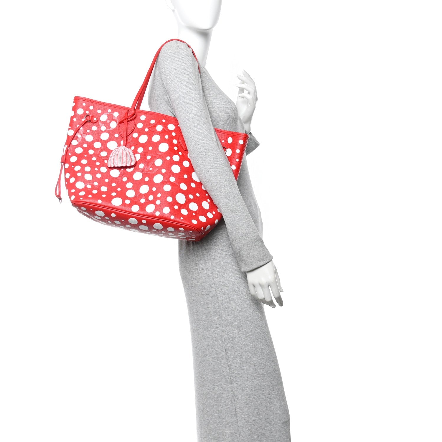 Louis Vuitton LV X YK Empreinte Infinity Dots Neverfull MM Rouge White