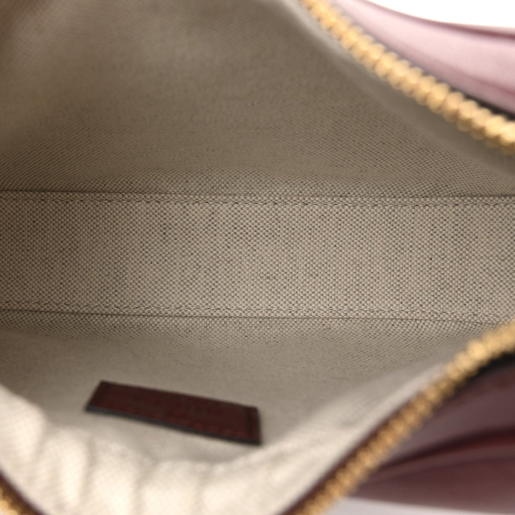 Gucci Aria Calfskin Web Small Attache Shoulder Bag Rosso Ancora
