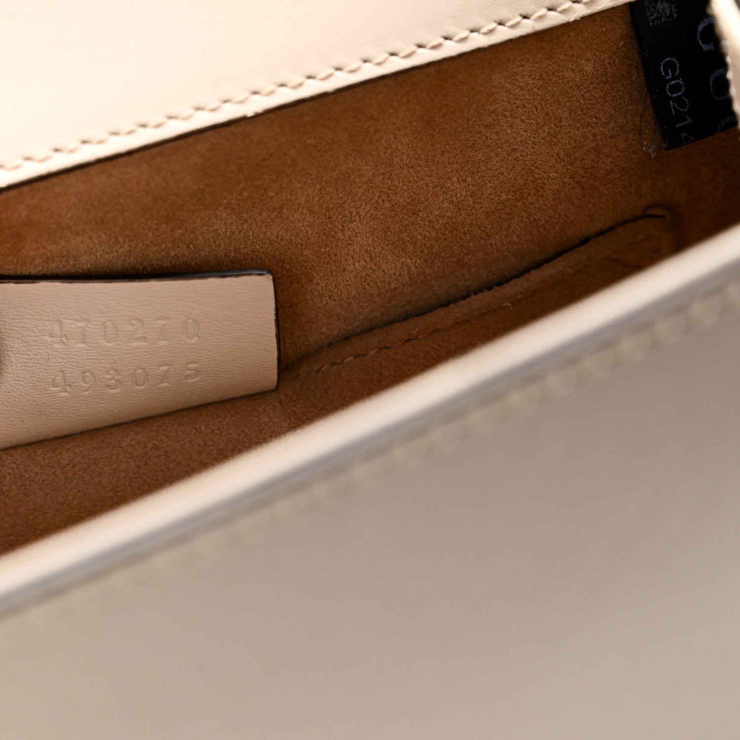 Gucci Calfskin Mini Sylvie Top Handle Bag White