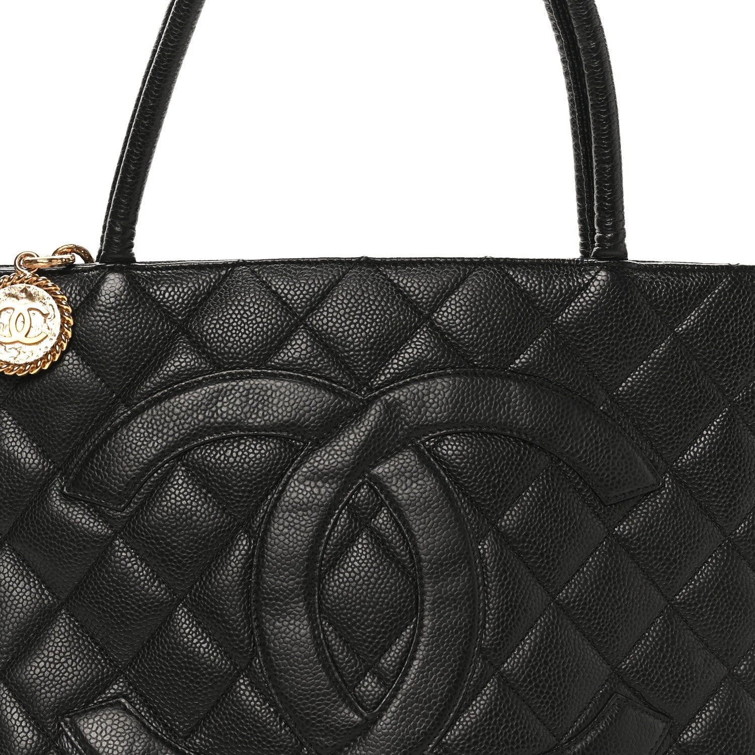 Chanel Caviar Quilted Medallion Tote Black