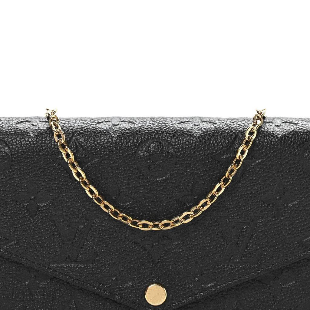 Louis Vuitton Empreinte Pochette Felicie Chain Wallet Black