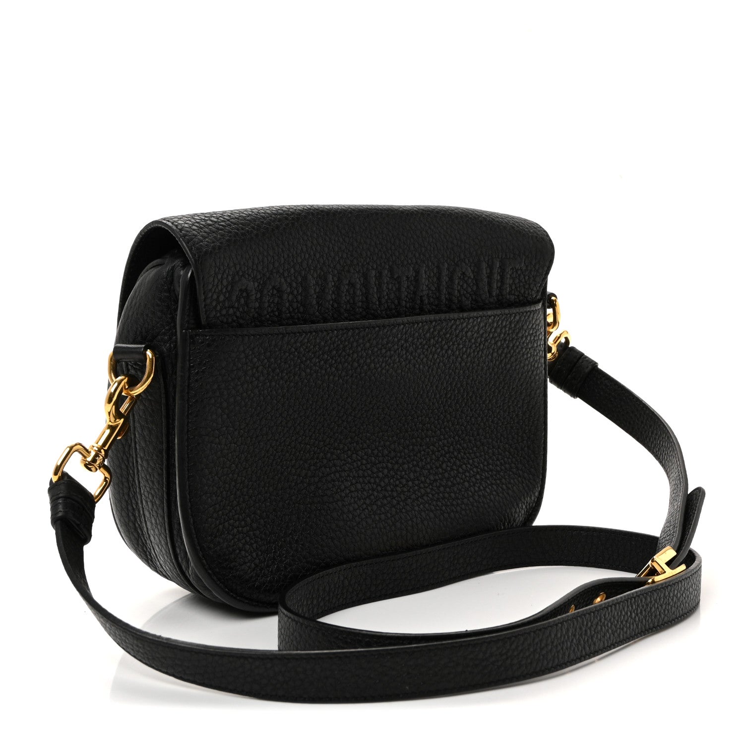 Christian Dior Grained Calfskin Medium Bobby Flap Black