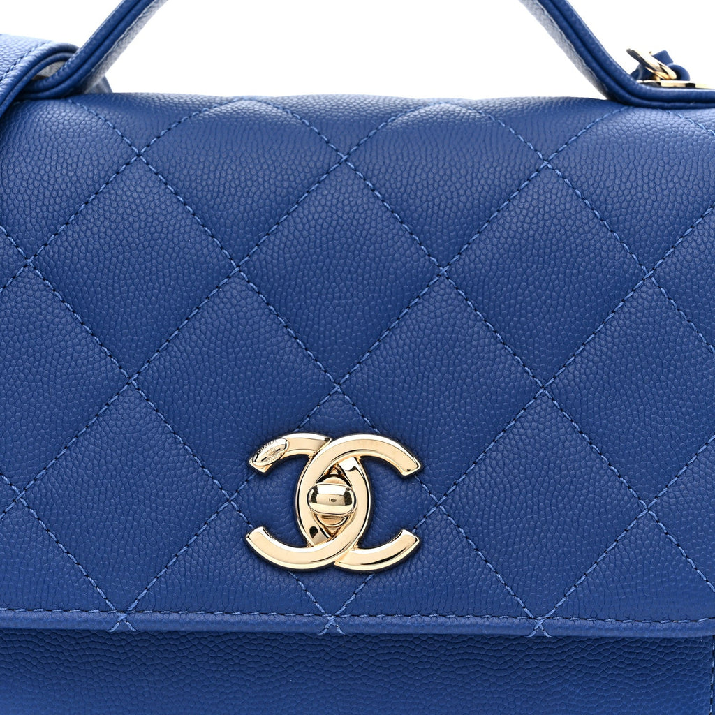 Chanel Caviar Quilted Small Business Affinity Flap Dark Blue