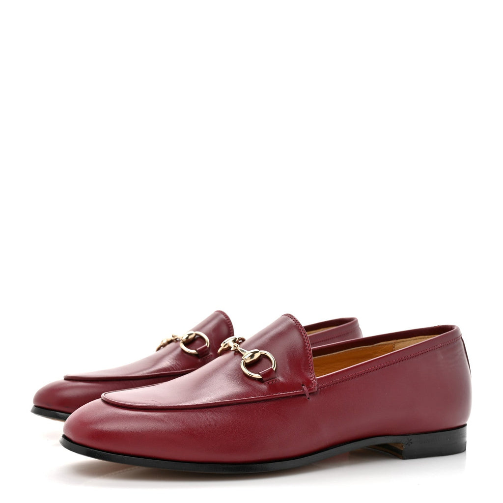 Gucci Betis Glamour Calfskin Womens Jordaan Loafers 37 Rosso Ancora