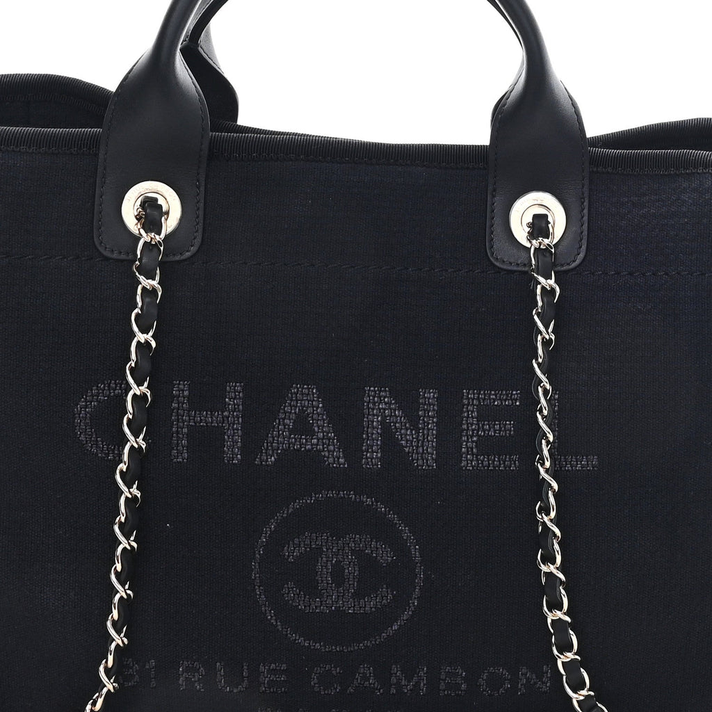 Chanel Mixed Fibers Small Deauville Tote Black