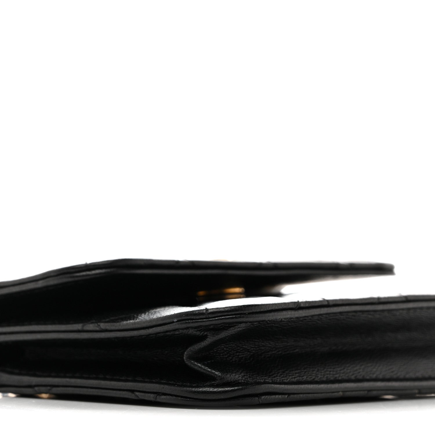 Chanel Lambskin Quilted Pearl Crush Clutch With Chain Black